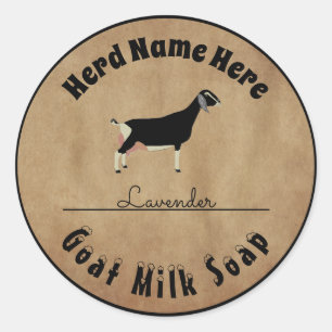 Personalised Nubian Goat Milk Soap Classic Round Sticker