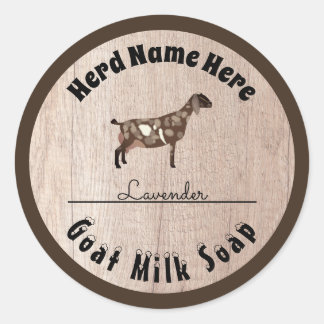Personalised Nubian Goat Milk Soap Classic Round Sticker