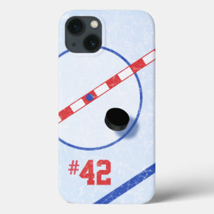 Personalised Number, Centre Ice Hockey Player iPhone 13 Case