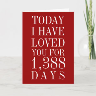Personalised Number of Days I've Loved You Card
