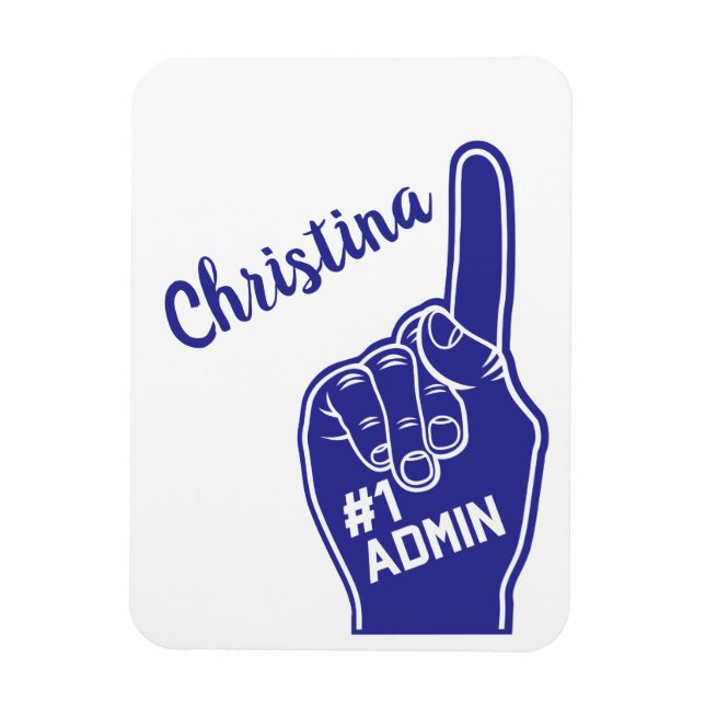 Personalised Number One Admin Foam Finger Magnet (Vertical)