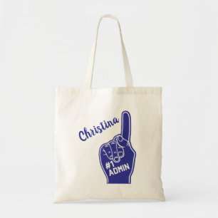 Personalised Number One Admin Foam Finger Tote Bag