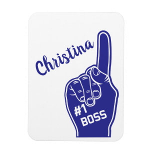 Personalised Number One Boss Foam Finger Magnet