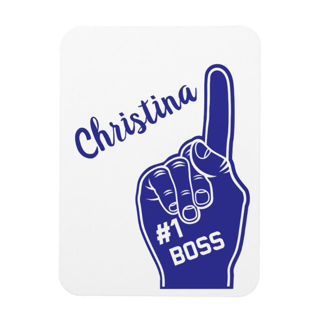 Personalised Number One Boss Foam Finger Magnet (Vertical)