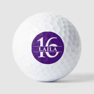 Personalised Numbers Golf Ball - Purple