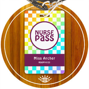 Personalised Nurse Bathroom Pass Teachers Card ID Badge