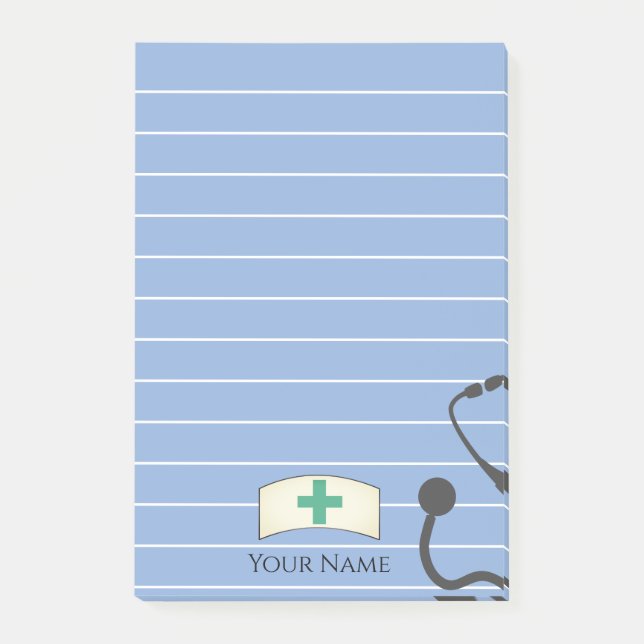 Personalised Nurse Cap Stethoscope Fun Post-it Notes (Front)
