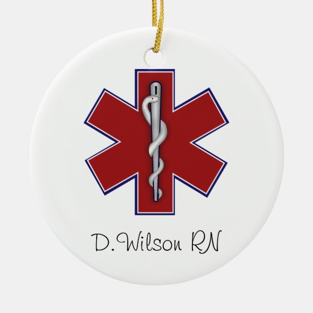 Personalised Nurse Ceramic Ornament (Front)