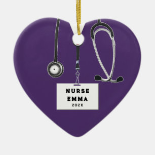 Personalised Nurse Christmas 2022 Collectable Cera Ceramic Ornament