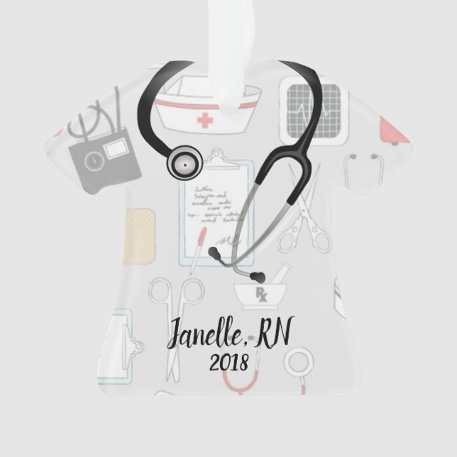 Personalised Nurse Christmas Ornament (Front)