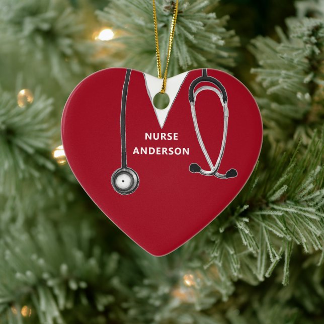 Personalised Nurse Collectable Ceramic Ornament (Tree)