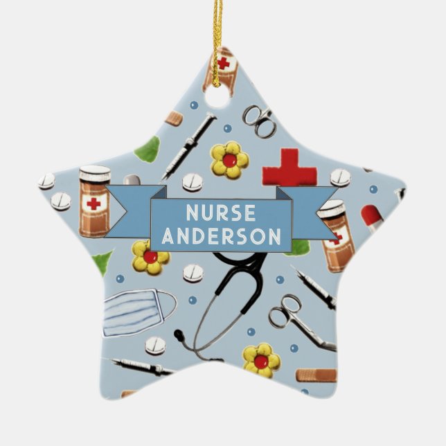 Personalised Nurse Collectable Ceramic Ornament (Front)