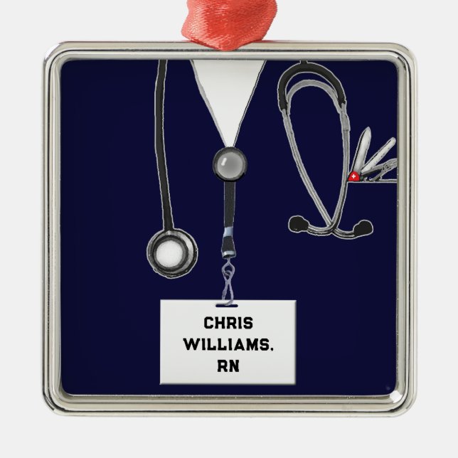 Personalised Nurse Collectable Metal Ornament (Front)