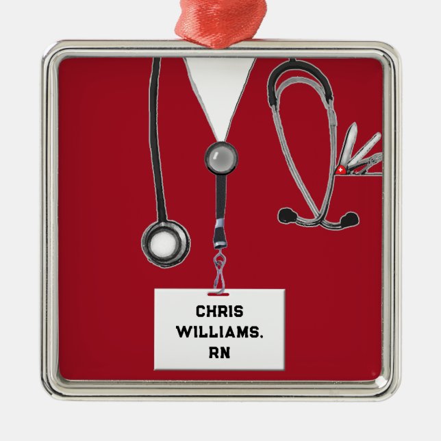 Personalised Nurse Collectable Metal Ornament (Front)