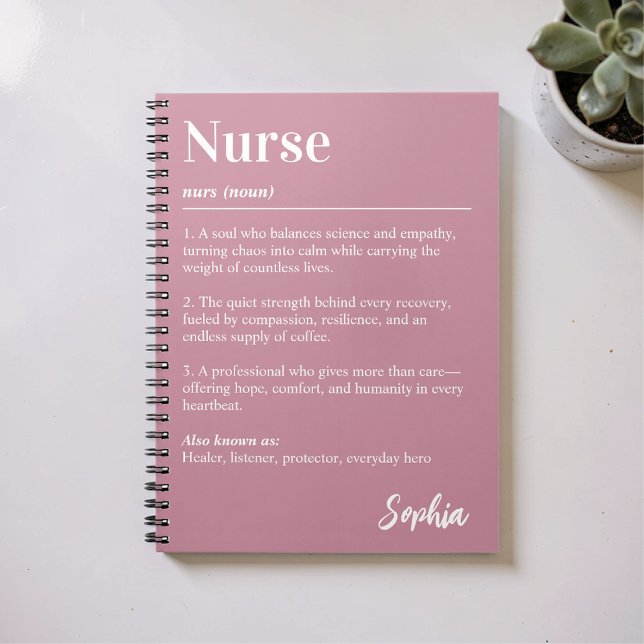 Personalised Nurse Dictionary Definition Pink Notebook (Creator Uploaded)