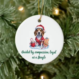 Personalised Nurse Dog Lover Beagle Christmas Ceramic Ornament