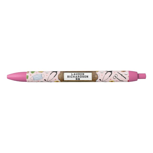 Personalised Nurse Gift Black Ink Pen (Front)