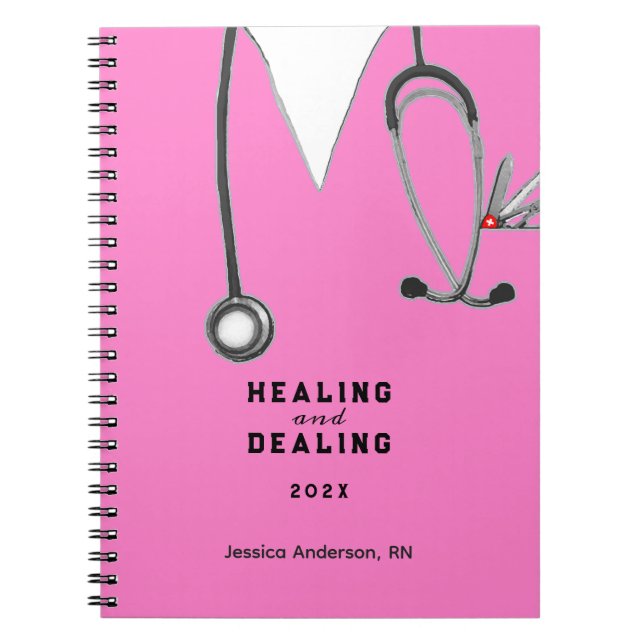 personalised nurse gift ideas notebook (Front)