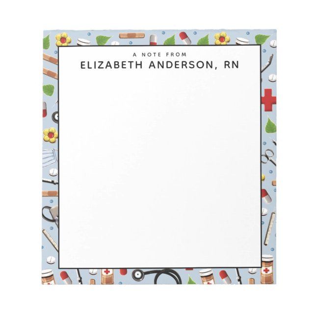 personalised nurse gift notepad (Front)