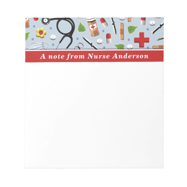 personalised nurse gift notepad (Front)