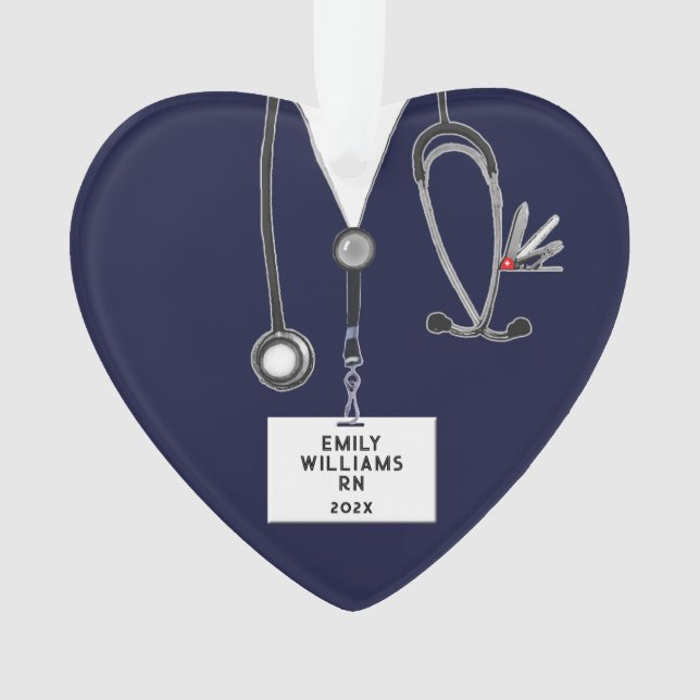 Personalised Nurse Gift Ornament (Front)