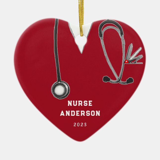 Personalised Nurse Graduation Collectable Ceramic Ornament (Front)