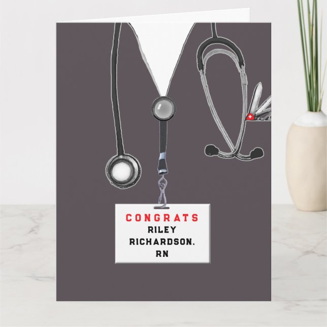 Personalised Nurse Graduation Congrats Card (Front)