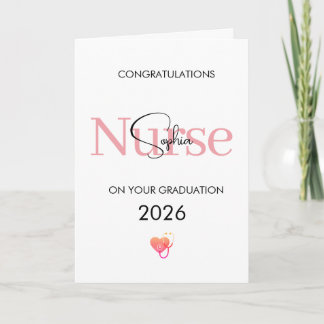 Personalised Nurse Graduation Congratulations Card