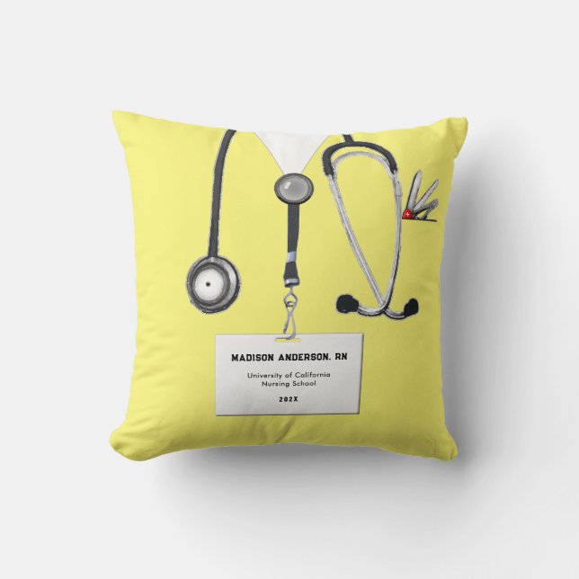 Personalised Nurse Graduation Gift Cushion (Front)