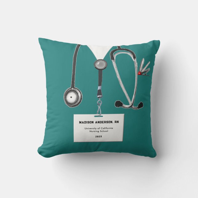 Personalised Nurse Graduation Gift Cushion (Front)