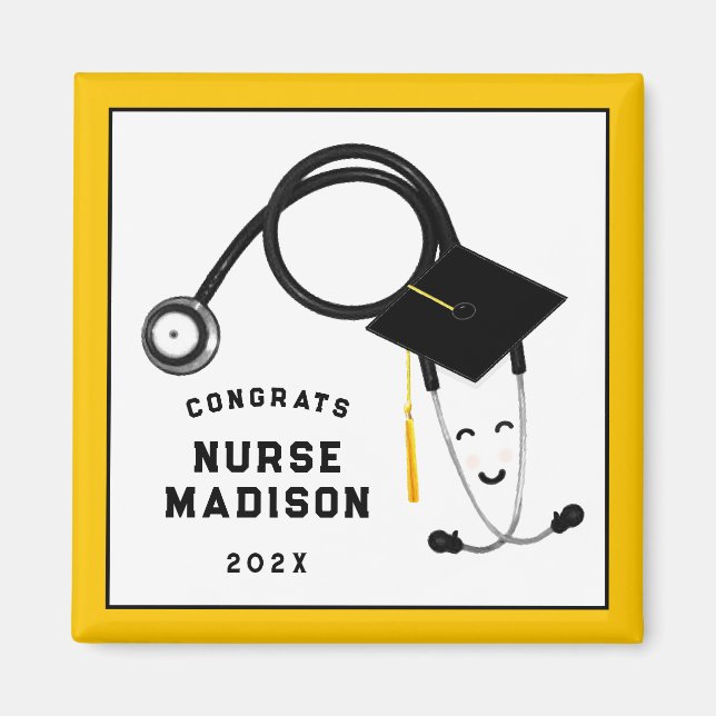 Personalised Nurse Graduation Gift Magnet (Front)