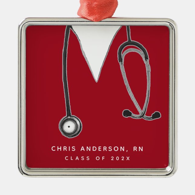 Personalised Nurse Graduation Gift Metal Ornament (Front)