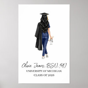 Personalised Nurse Graduation Gift, Nursing School Poster
