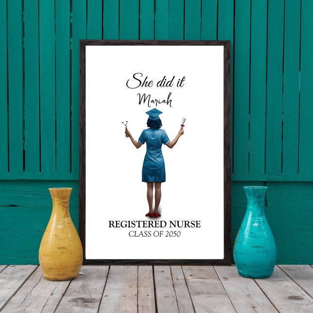 Personalised Nurse Graduation, Nurse portrait Poster (Creator Uploaded)
