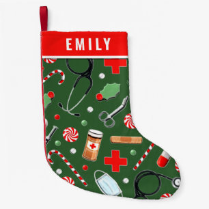 Personalised Nurse Holiday Gift Small Christmas Stocking