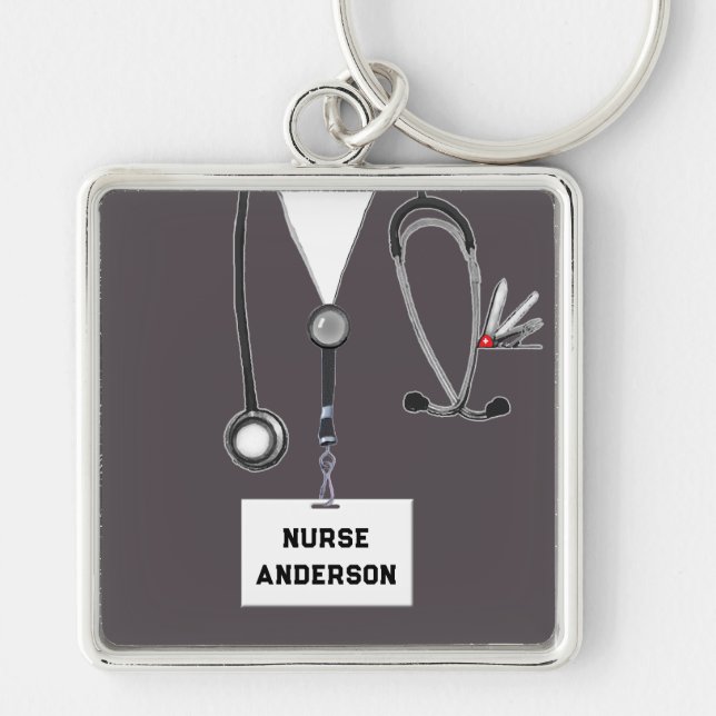 personalised nurse keepsake key ring (Front)