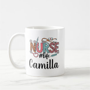 Personalised Nurse Mug with Floral Design Custom