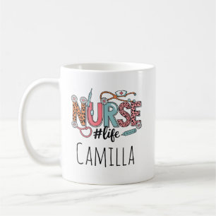 Personalised Nurse Mug with Floral Design Custom