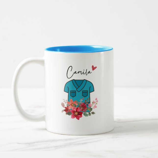 Personalised nurse mug with name / NHS nurse Thank (Left)