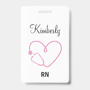 Personalised Nurse Name RN LPN Doctor Stethoscope ID Badge