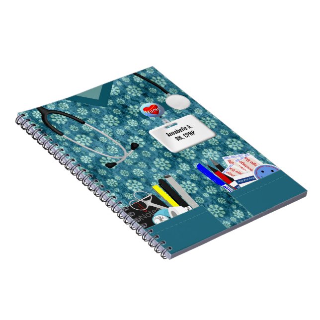 Personalised Nurse Notebook Flower Print (Right Side)