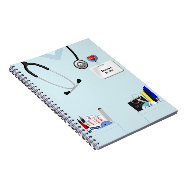 Personalised Nurse Notebook Light Blue (Right Side)