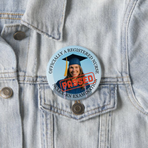 personalised nurse passed nclex rn exam large 3" 7.5 cm round badge