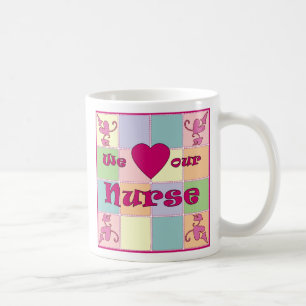 Personalised Nurse Patchwork Mug (Pink)