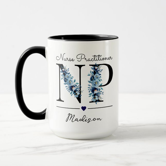 Personalised Nurse Practitioner, Gift For Nurse NP Mug (Left)