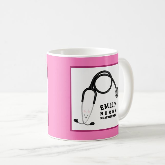 Personalised Nurse Practitioner Gift Ideas Coffee Mug (Front Right)