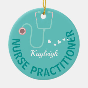 Personalised  Nurse Practitioner- stethoscope   Ceramic Ornament