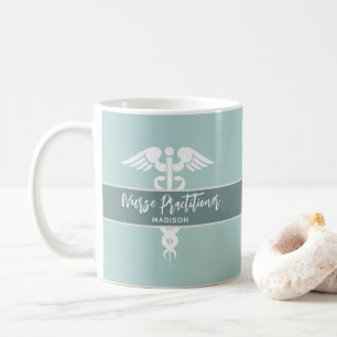 Personalised Nurse Practitioner Teal Medical  Coffee Mug