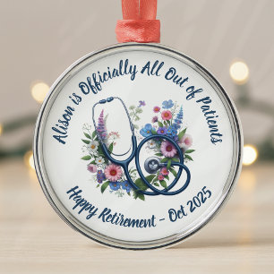 Personalised Nurse Retirement Metal Ornament