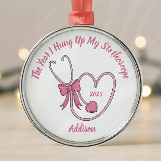 Personalised Nurse Retirement Metal Ornament